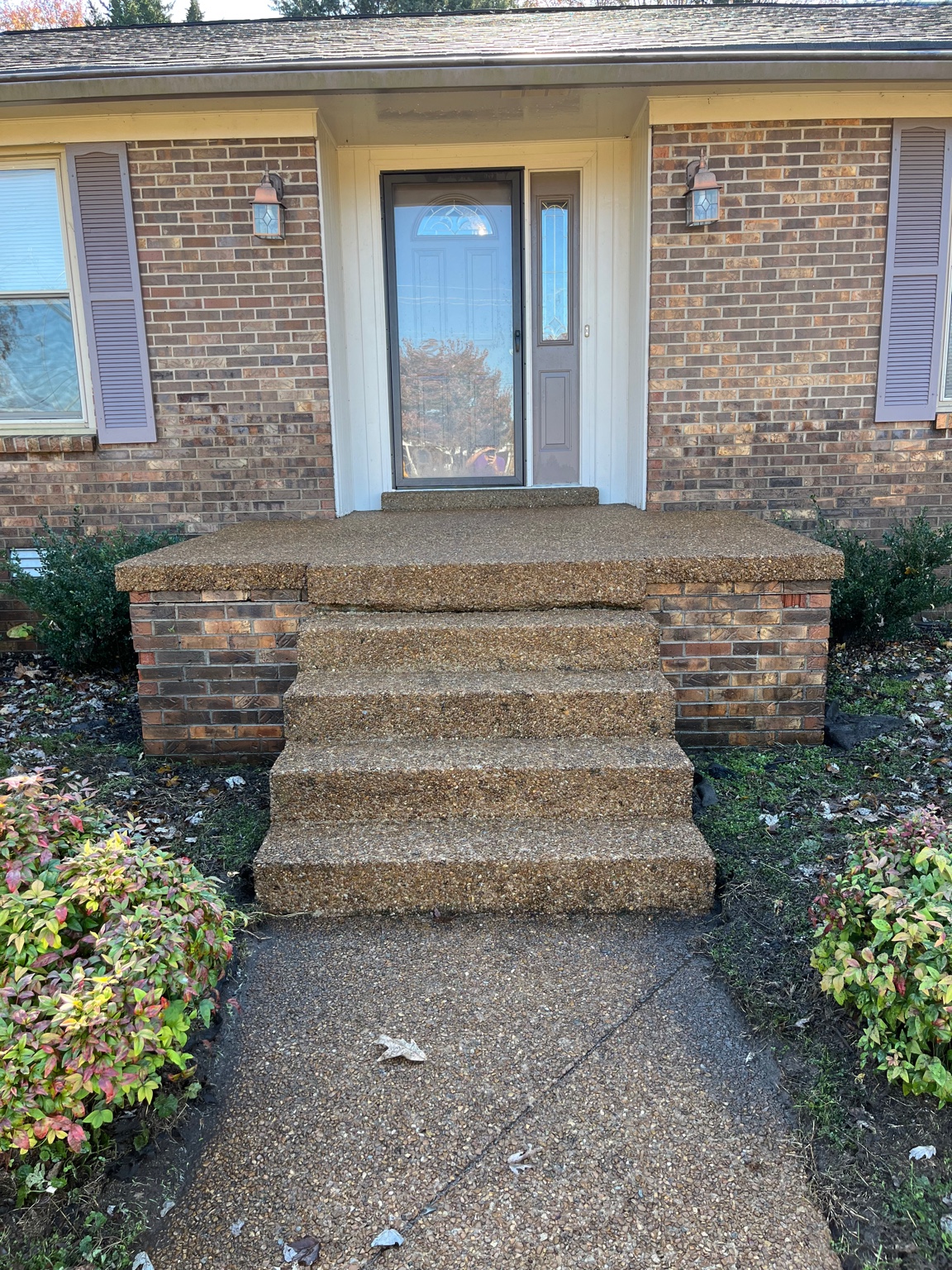 Brick porch before and after