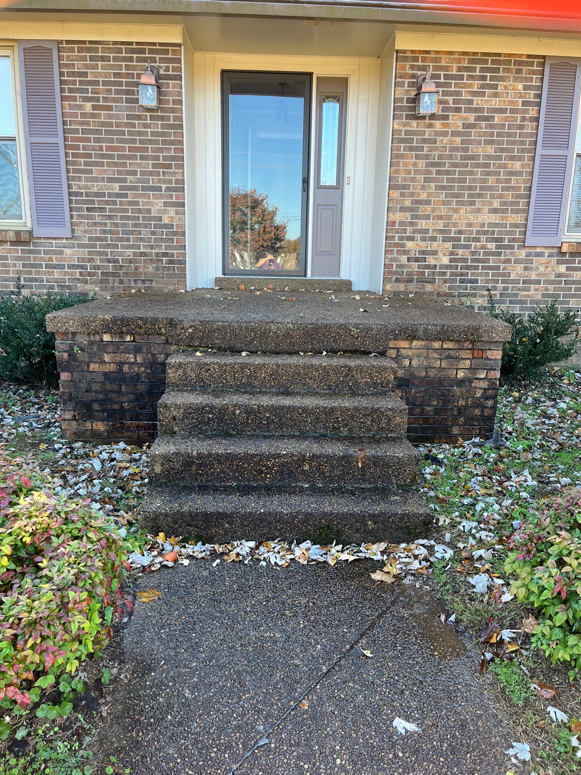 Brick porch before and after